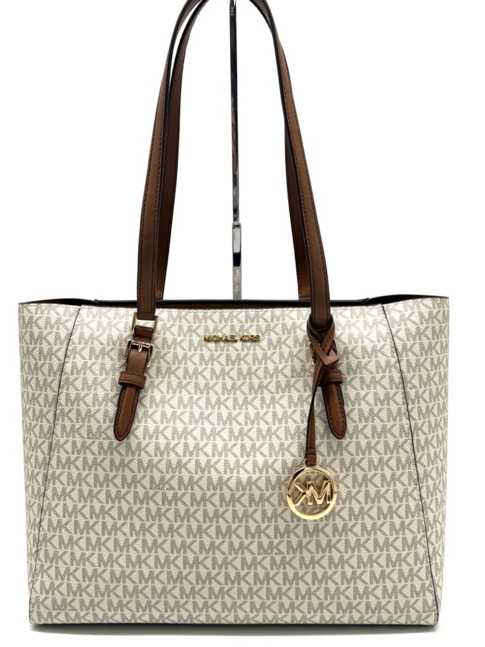 Michael Kors Charlotte Large 3-in-1 Signature Logo Tote Bag Vanilla/ Brown